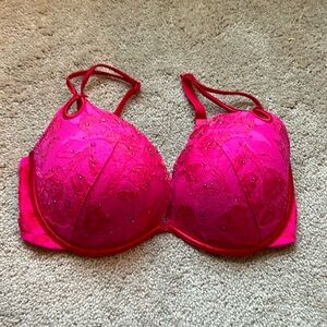 Victoria’s Secret sexy little things push-up bra 36DD hot pink with rhinestones